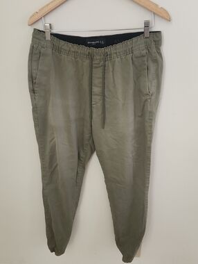 Abercrombie & Fitch Olive Mens Drawstring Joggers Large